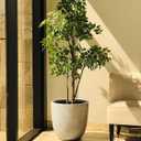 Kante 18 Inch Dia Round Concrete Planter, Indoor Outdoor Large Plant Pot with Drainage Hole and Rubber Plug for Home Patio Garden, Weathered Concrete