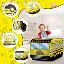 Pop Up Play Tent for Kids Aged 3-5 Years Old Boys and Girls : School Bus Tent Playhouse Toy Play Tents for Toddlers 3-5 Kids Tent Indoor Outdoor Playhouse Toys for 3 + Year Old, School Bus, 44.1 X 27.5 X 27.5 Inches