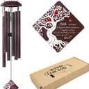 Memorial Wind Chime with Cardinal Bird and Tree  Sympathy Gift for Loss of Loved One  Bereavement Wind Chime with Saying A Little Red Cardinal Bird to Let You Know for Garden or Outdoor Decor