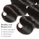 ASHINE Human Hair Bundles Body Wave, Unprocessed Cambodian Raw Hair Bundles for Women Natural Black 18 20 22 Inch, Keep Soft and Silky After Multiple Washes