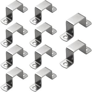 Square Pipe Clamp 10 Pcs, Stainless Steel, Silver, 30mm