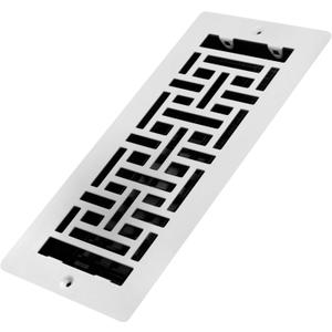 Decor Grates LAJL410W-WH Low Profile Wall/Ceiling Register, 4x10 Inches, Oriental, Textured White Finish