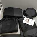 Skechers Air-Cooled Memory Foam Seat Covers,Mesh Thick Car Seat Covers,Piping Leather Car Seat Cover,Airbag Compatible,Automotive Comfort for Most Cars, Vans, Trucks, SUV(Black, Full Set)