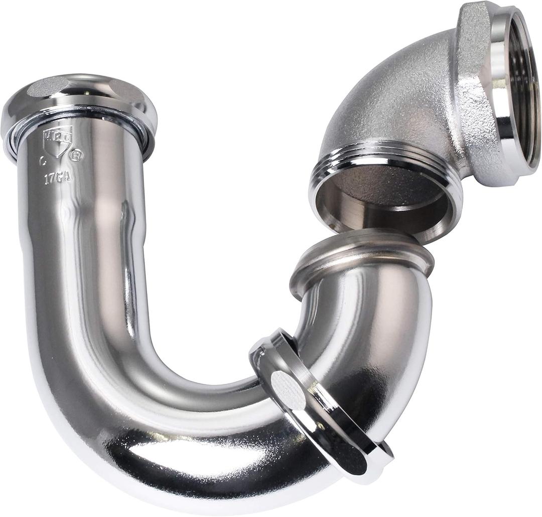 Westbrass D402LA-26 1-1/2" Brass LA Code P-Trap, Polished Chrome