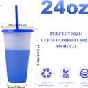 30 Pack Color Changing Cups, 24 oz Reusable Plastic Tumblers with Lids and Straws, Bulk Cold Drinking Cups for Iced Coffee, Smoothies, Birthday Party, Travel, Kids and Adults