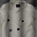 IDEALSANXUN Womens Long Wool Coats Fall Winter Double Breasted Trench Coat Peacoat (Medium, White)