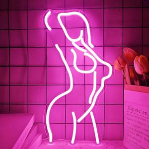 Lady Neon Signs Dimmable Lady LED Neon Signs Decor Sign Women Neon Lights for Bedroom Bar Man Cave Room Pub Store Club Party Wall Art Decoration(15.7X8.9 inches,Pink)