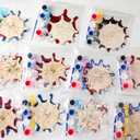 Saypacck 12 Set Halloween Crafts Halloween Spider Web Craft Kit Party Supplies Spider Web Wooden Painting Set with Bubble Stick Christmas Birthday Gift Pack Suitable for Party Supplies Gifts