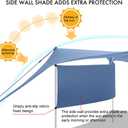 Beach Canopy Tent Shade with Sidewalls 10x10FT, 6.6FT Tall, UPF50+ Sun Shelter, Windproof & Water Resistant, Includes Guylines Sand Shovel Stability Poles, Easy Up for Beach Outdoor Camping Backyard