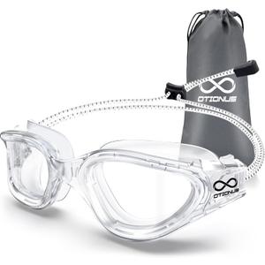Swim Goggles, Polarized Adult Swimming Goggles Bungee Strap No Hair Pulling Anti-fog Pool Goggles for Men Women