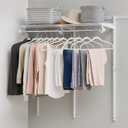 Rubbermaid Configurations Custom Closet Kit 2-4 Ft. Adjustable Metal Wire Shelving White Finish Expandable Organization System Hardware Included for Home Closet/Pantry/Laundry/Mudroom