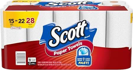 Scott 36371 Choose-A-Sheet Mega Roll Paper Towels, 1-Ply, White, 102 per Roll (Case of 28 Rolls) 2 pack