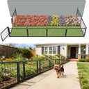 FXW Garden Fence Outdoor for The Yard 17in(H) x 19.6ft(L) Heavy Duty Metal Animal Barrier for Dog, No Dig Decorative Dog Fence, 8 Panels, Black