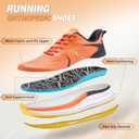 Men's Orthopedic Road Running Shoes: Comfortable Casual Plantar Fasciitis Arch Support Athletic Sports Sneakers, Orthotic High Arch Cushion Tennis Gym Work Walking Shoes for Foot Heel Pain Relief (8, W2-orange)