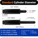 2.4 Inches Short Office Chair Gas Lift Cylinder Replacement - Heavy Duty 1000lbs Class 4 Hydraulic Lift with Silent 360 Rotation, Universal Fit for Sinking Desk/Gaming Chairs