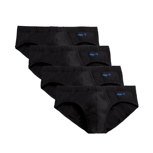 2(X)IST Men's Cotton Stretch Bikini Brief 4-Pack Black, Size M