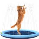 Splash Sprinkler Pad for Dogs Kids,Thicken Dog Pool with Sprinkler,Pet Outdoor Play Water Mat Toys for Dogs Cats and Kiddie-59’’
