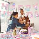 123Pcs Mermaid Birthday Party Decorations Set Mermaid Party Supplies Includes Plates, Napkin, Fork, Cup, Tablecloth, Banner for Baby Shower Ocean Birthday Party Decorations, Serves 24