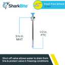 SharkBite 12 Inch Frost Free Sillcock, 1/2 x 3/4 Inch MHT, Push to Connect Brass Plumbing Fitting, PEX Pipe, Copper, CPVC, PE-RT, HDPE, 24636LF