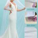 Wedding Veil, 1 Tier Pearl Bridal Veil, With Metal Comb Veils for Women Wedding (White)