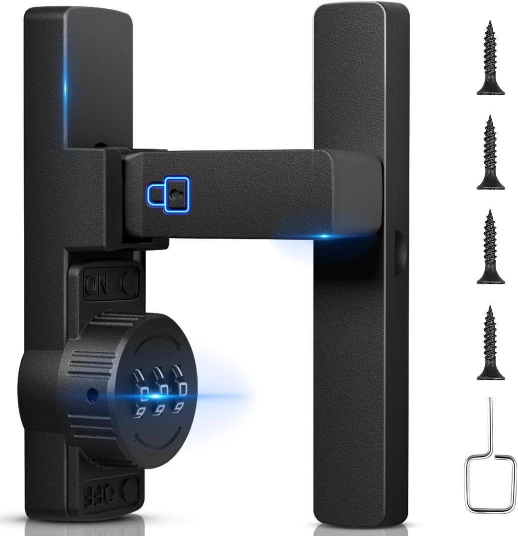 Barn Door Lock,Flip Latch Lock with Combination,90 Degree Sliding/Swinging Door Lock,Cabinet 3-Digit Password Keyless,Gate Latches Bolt for Gate Barn Door Garage Shed Window(Black,90 Degree)