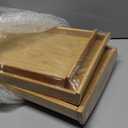 Peohud 4 Pack Bamboo Serving Trays with Handles, Rectangular Kitchen Food Tray for Eating, Dinner Trays for Eating on Couch, Wood Serving Platter for Breakfast, Tea, Bar, Restaurant, Party or Bed