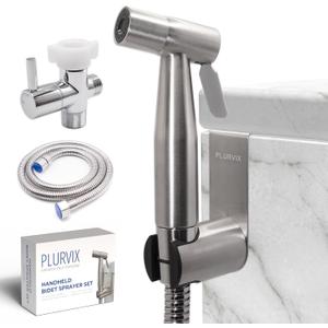 Handheld Bidet Sprayer for Toilet  Adjustable Water Pressure, Stainless Steel Jet Spray Kit with Bidet Hose - Feminine Wash, Muslim Shower, Diaper Cleaning (1 Set)