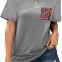 Women Sequined Splicing Short Sleeve T-Shirt Fashion Sparkle Sequin Party Tops Glitter Summer Beach Vacation Tee Shirt (L)