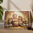 Easter Jigsaw Puzzle Adults 1000 Pieces Grandmother and Granddaughter Puzzle DIY Craft Spring Courtyard Art Living Room Wall Decoration Funny Activities Gifts Easter Eggs Puzzles