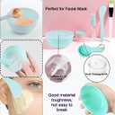 11 Pcs DIY Mask Mixing Tools Set Mixing Bowl, Headband, Spatula, Brush, Spray Bottle, Puff, Soaking Bottle, Measuring Tools, Bowl LidGreen
