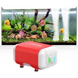 AQUASMITH Rechargebale Aquarium Air Pump with Battery, Adjustable Oxygen Fish Tank Bubbler, Quiet Aerator for Power Outage, Fishing, Live Fish Transportation