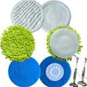 S7000 Replacement Steam Mop Pads for Shark S7001 S8201 S7000AMZ S8001 S7000 S7001TGT S7005 S7020 steam and Scrub mop Frosted Pad with Serrated Locator Ring6Pack (2green2gray2blue)