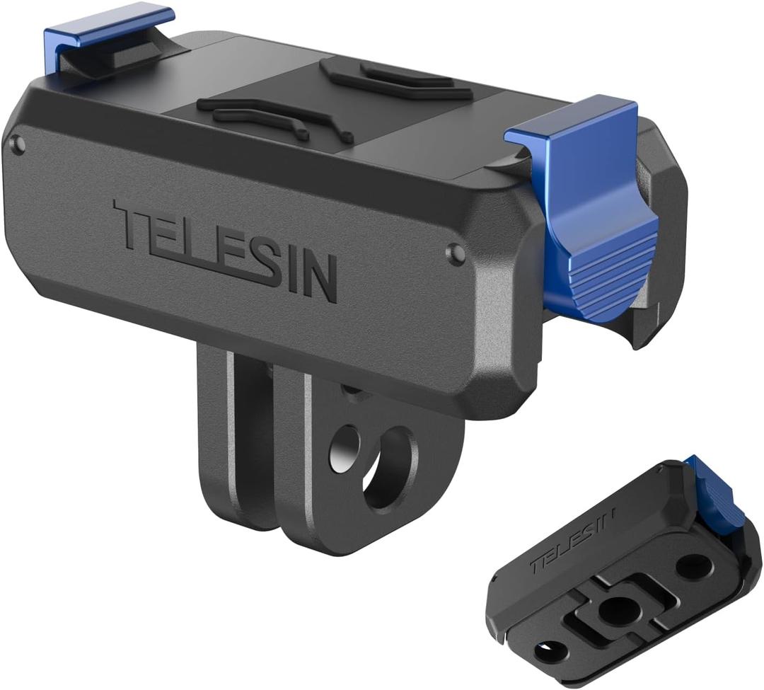 TELESIN Magnetic Quick Release Adapter Mount for DJI Osmo Action 5 Pro/4/3 & OSMO 360, 2-in-1 Foldable Base with 1/4" Screw Hole, DJI OSMO 360 Osmo Action 5 Pro Accessories