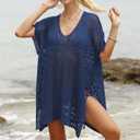 Women's Loose Swimsuit Crochet Sexy V Neck Swim Coverups Bathing Suit Bikini Cover up Vacation Summer Beach Dresses