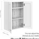 Bathroom Cabinet Wall Mounted Over Toilet Storage Cabinet 20x28 inch White Medicine Cabinets for Wall Mount Space Saver Bathroom Storage Cabinet with 2 Adjustable Shelves & 2 Doors