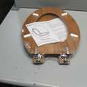 Elongated Toilet Seat Molded Wood Toilet Seat with Zinc Alloy Hinges, Easy to Install also Easy to Clean, Anti-pinch Wooden Toilet Seat by Angol Shiold (Elongated, Natural)