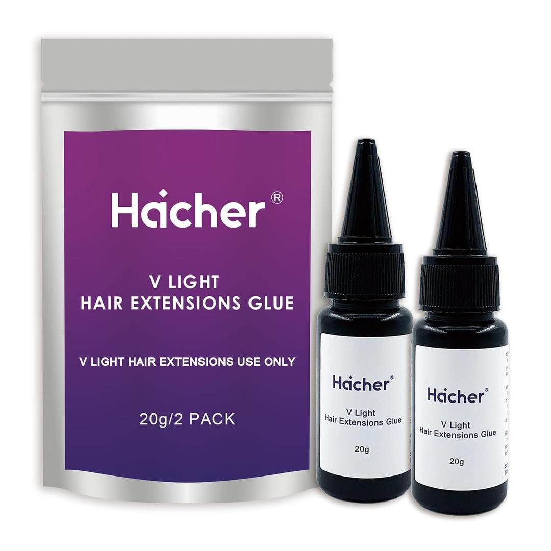 V Light Hair Extensions Glue, Hair Extensions Glue for V Light System Kit Use Only(20g/2 Pack)
