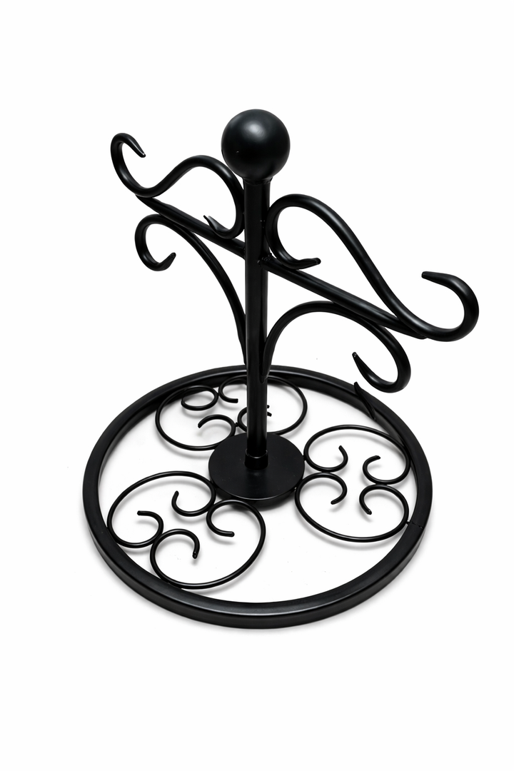 Bard's Black Wrought Iron 3 Arm Ornament Stand,
