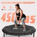 BCAN 450/550 LBS Foldable Mini Trampoline, 40"/48" Fitness Trampoline with Bungees, U Shape Adjustable Foam Handle, Stable & Quiet Exercise Rebounder for Adults Indoor/Outdoor Workout (40IN, 40-BLACK)