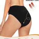 OVRUNS Period Swimwear Bikini Menstrual Leakproof Swim Bottoms Waterproof UV 50+ Light Flow for Teens Girls Women (Black, S)