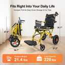 Lightweight Foldable Transport Wheelchair for Seniors Adults, Gold