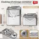 2.6 Gallon Cooking Oil Storage Container with Strainer Fryer Drain Hose, 304 Stainless Hot Oil Container for Kitchen, Large Grease Can & Water Jug for Restaurant, Dining Car, Picnic, Camping