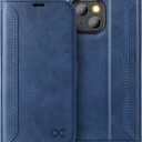 OCASE Retro Series Compatible with iPhone 14 Wallet Case with Card Holders [RFID Blocking][TPU Inner Shell ][Kickstand] PU Leather Flip Folio Shockproof Phone Cover 6.1 inch(Blue)