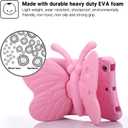 Simicoo iPad 7 8 10.2 9 3D Cute Butterfly Case for Kids Light Weight EVA Stand Shockproof Rugged Heavy Duty Kids Friendly iPad Cover for Girls iPad 10.2 iPad 7th 8th 9th (Pink)