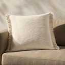 Loloi Magnolia Home by Joanna Gaines Jett Collection PMH0063 Ivory 22'' x 22'' Cover Only Pillow