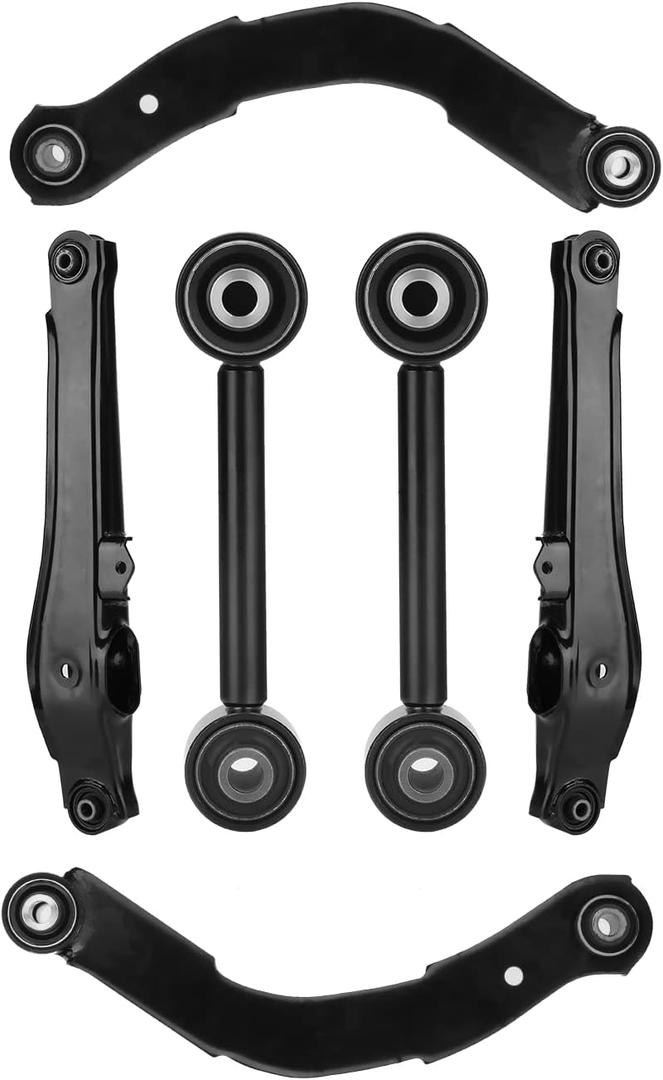 Rear Upper Lateral & Lower Control Arms + Lower Rearward Lateral Toe Arms Fit for Jeep Compass Patriot 2007-2017, Fit for Dodge Caliber 2007-2012 (without Off-Road Package) - 6pc Set