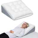 Bed Wedge Pillow for Sleep Apnea 10 Inch Gerd Pillow Patent Dual Layer Triangle Pillow Adjustable Shredded Memory Foam Topper Soft Support Ideal for Acid Reflux, After Surgery, Snoring