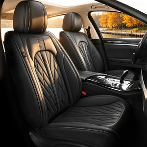 TTX LIGHTING Seat Covers Fit for Nissan Rogue 2009-2026 Seat Covers Full Set Car Seat Covers Faux Leather Breathable Waterproof Car Seat Protector (5 Seats, Black)
