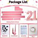 HILAVO 21 Light Up Numbers 4FT, Large Light Up Numbers 21 Pink 21 Marquee Mosaic Number, Big 21 Number 4 Feet Tall DIY Frame Pre-Cut Foam Board Kit for 21st 12th Birthday Anniversary