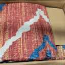 Area Rug 10x14 Rug Machine Washable Non-Slip Low Pile Print Pattern Western Rug for Living Room Bedroom Entryway Tribal Series -Red/Orange